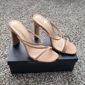 Lulu Ferrara Natural High Heel Sandals Size 9 US